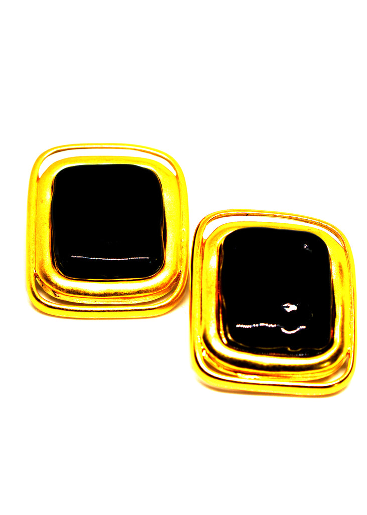 The "Jordan" Black & Gold Statement Earring - Danielle Emon