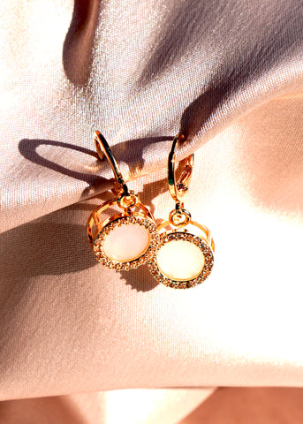 The "Sophia" Stone & Gold Plated Huggie Earrings