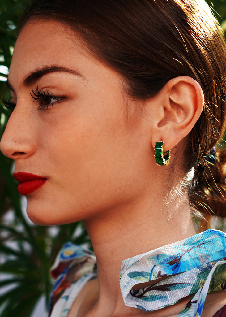 The "Kennedy" Stone hoops - Danielle Emon