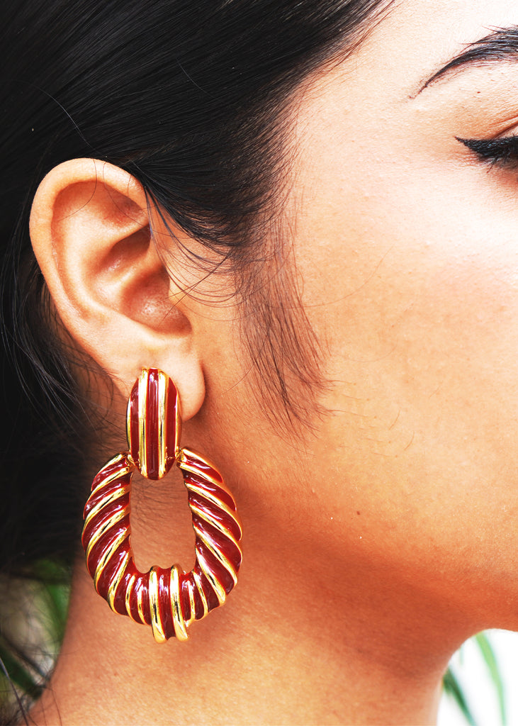 The "Riley" Gold Stripe Statement Earring - Danielle Emon