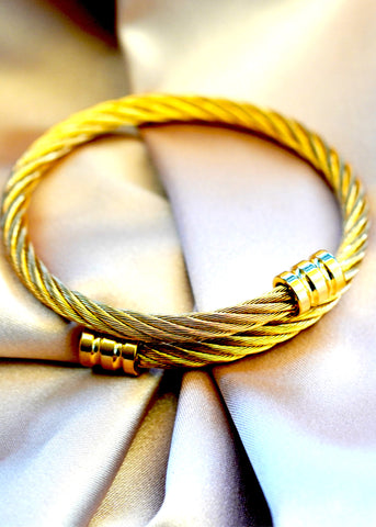 The "Allana" Gold Beaded Stretch Bracelet