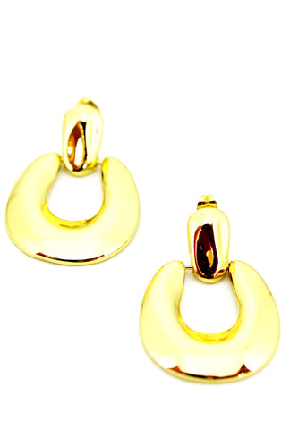 The "Caprecia" Stainless Steel Double heart Drop Earrings