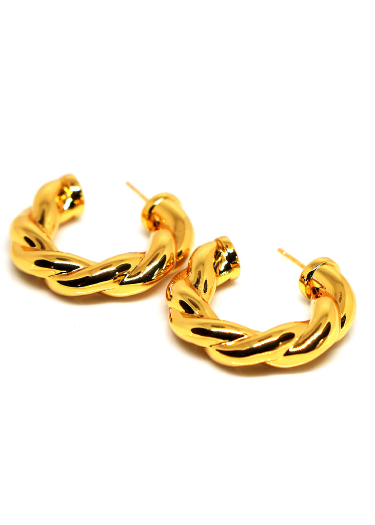 The "Hayden" Gold plated Semi Hoop Earring - Danielle Emon