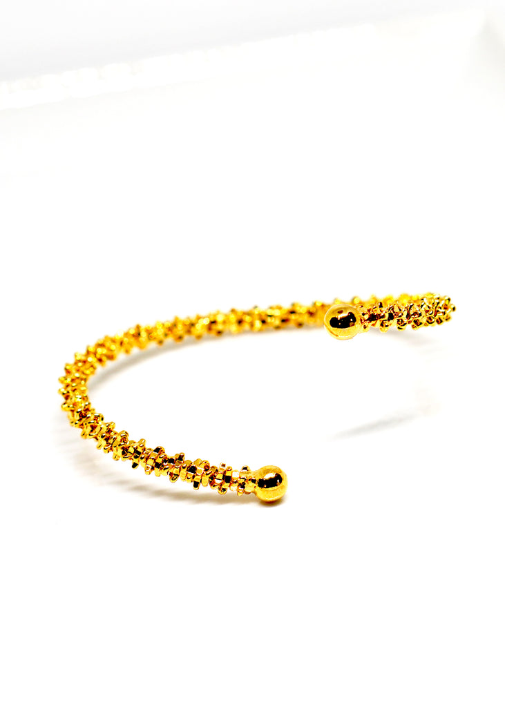 The "Finley" Gold Plated Textured Bracelet - Danielle Emon