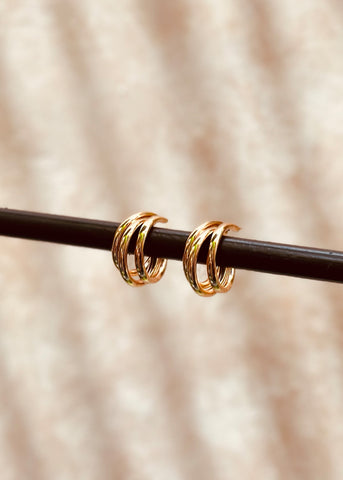 The "Victoria" Filigree Semi Hoop Gold Earring