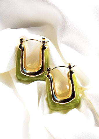 The "Kosi" resin Square Hoops - Danielle Emon