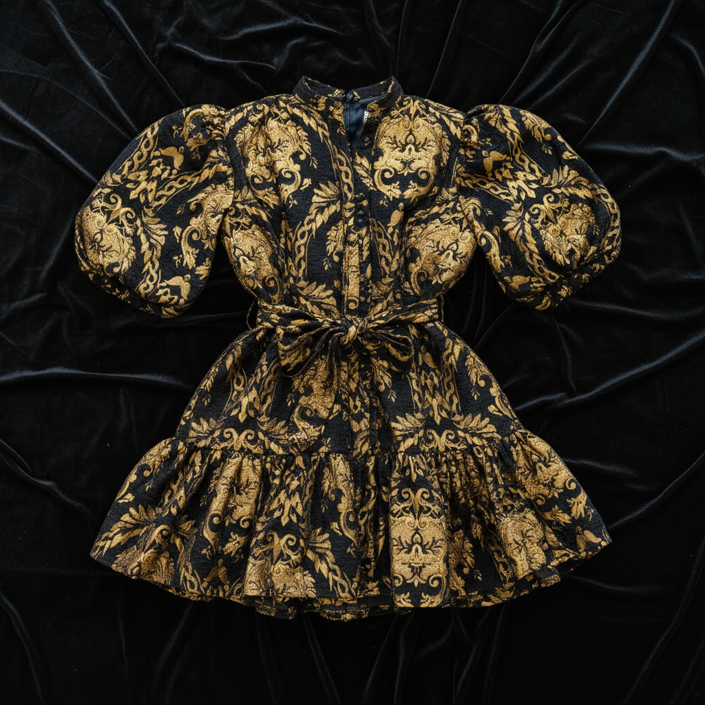 Gabrielle Dress - flat lay black velvet