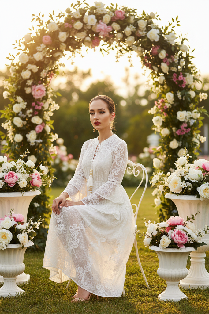 Josette Resort Dress - outdoor beach wedding garden ceremony seated