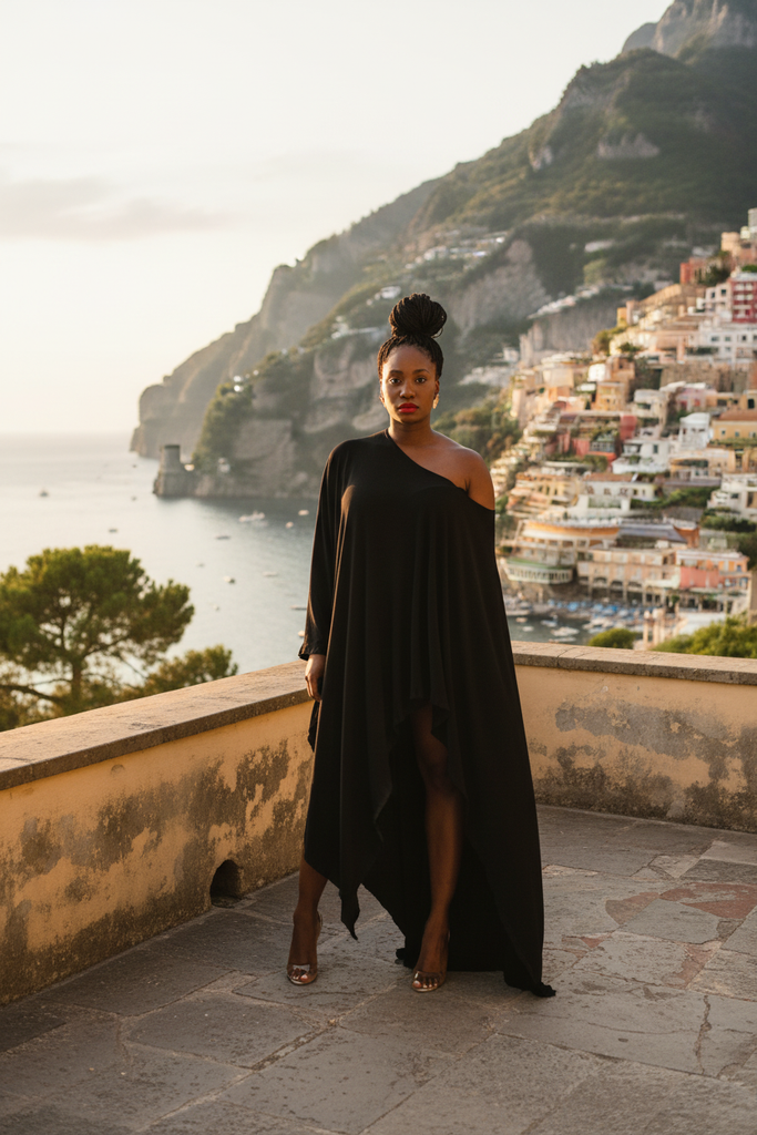 Malo Kaftan Dress - Mediterranean terrace sunset