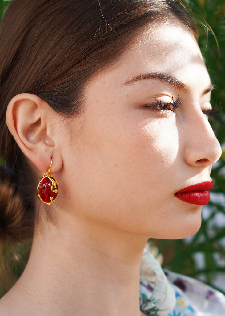 The "Emma" Black Stone & Rose earrings - Danielle Emon