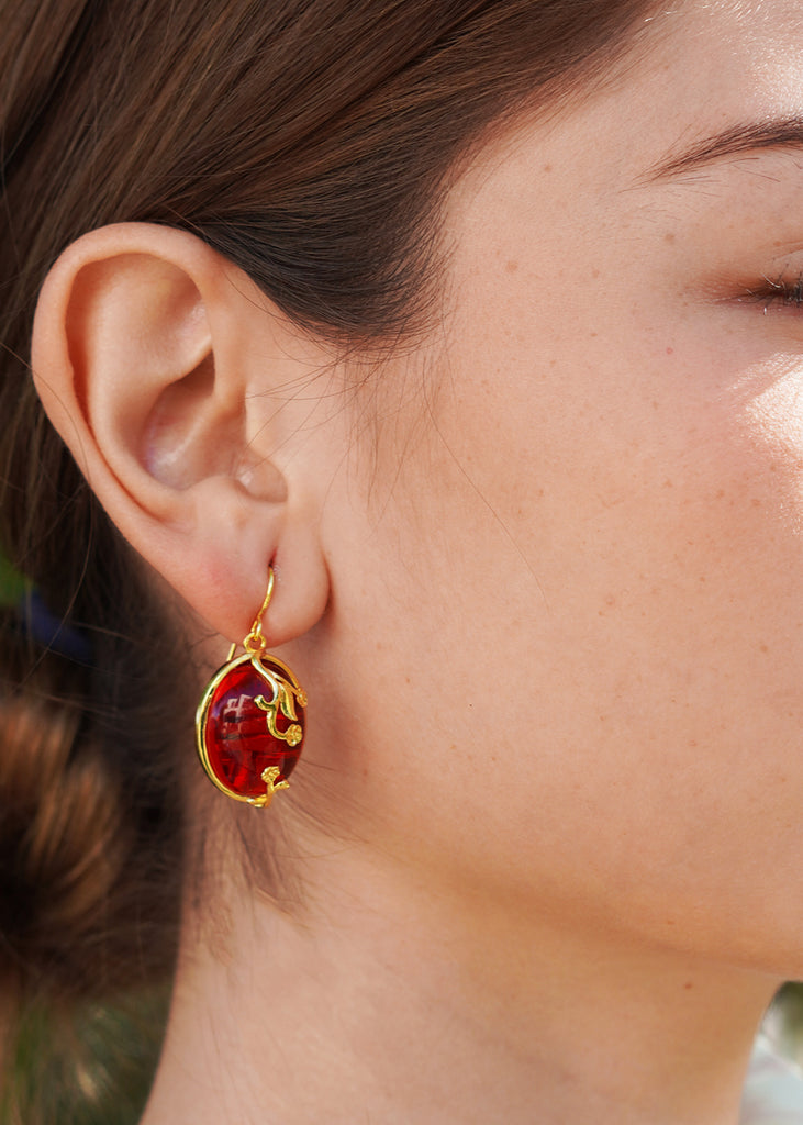 The "Emma" Black Stone & Rose earrings - Danielle Emon