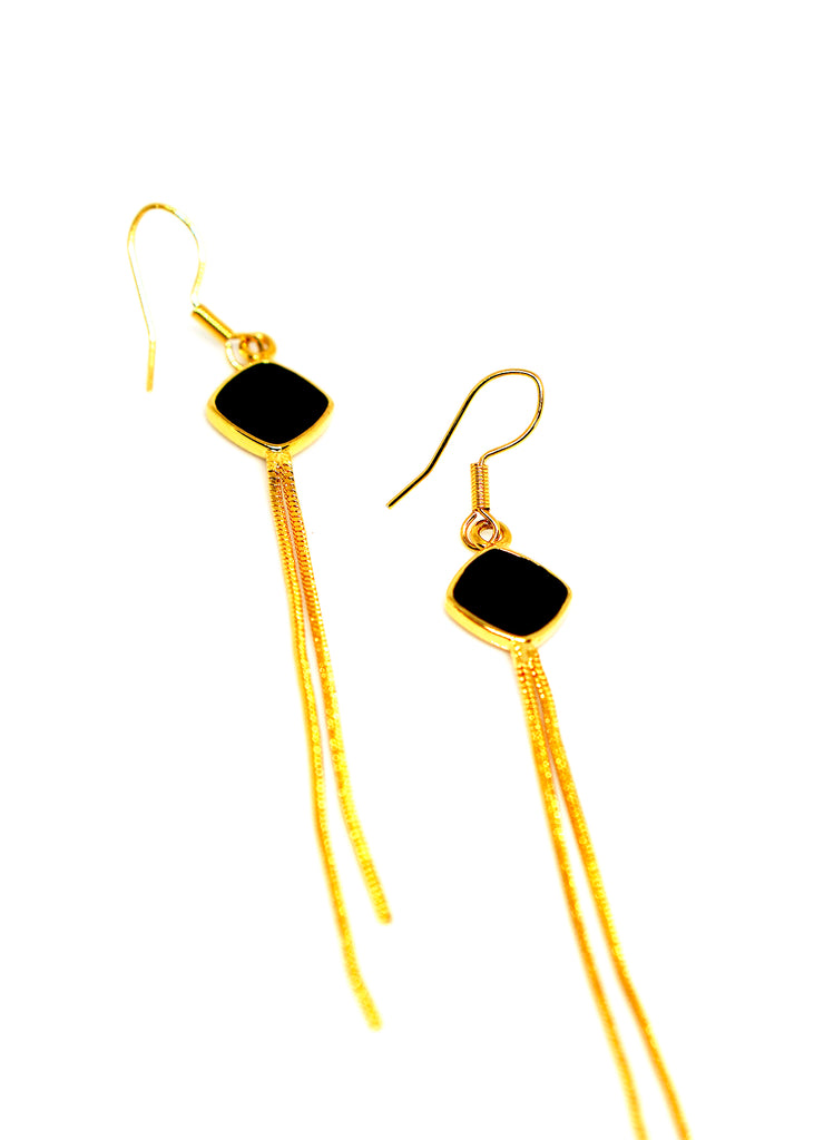 The "Isabella" Fringe & Stone Earrings - Danielle Emon