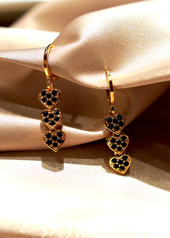 Gold Plated Heart Shaped 3-D Earring