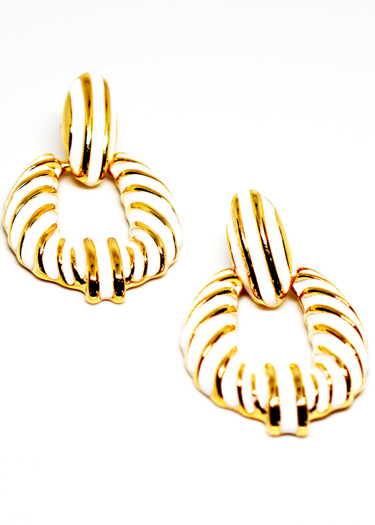 The "Riley" Gold Stripe Statement Earring - Danielle Emon