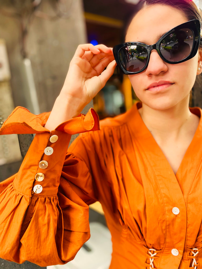 The Ramya Corset Dress - Mahogany - Danielle Emon