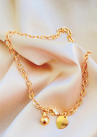 The "Emmeline" Gold Stainless Steel Heart Bracelet