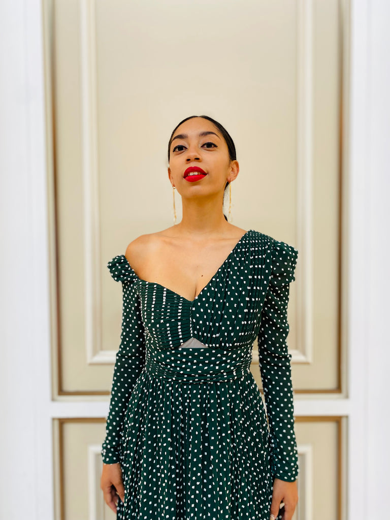 The "Nolan" Square Polka Dress - Danielle Emon