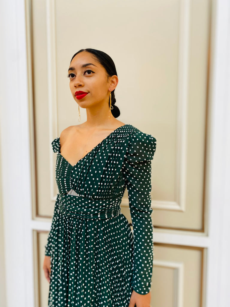 The "Nolan" Square Polka Dress - Danielle Emon