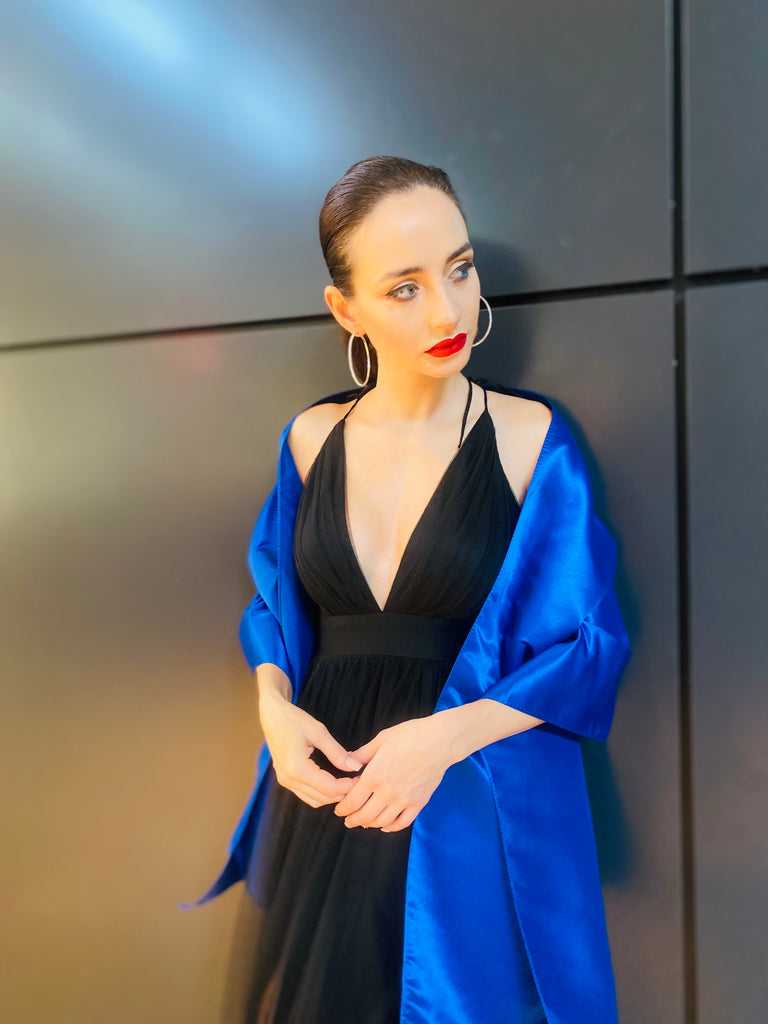 The “Mariana” Sateen Shawl - Danielle Emon