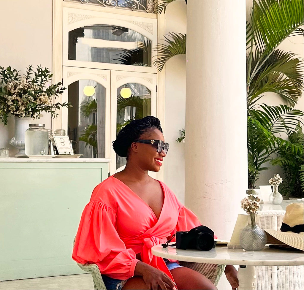 The "Virginia" Puff Sleeve Wrap Top - Danielle Emon