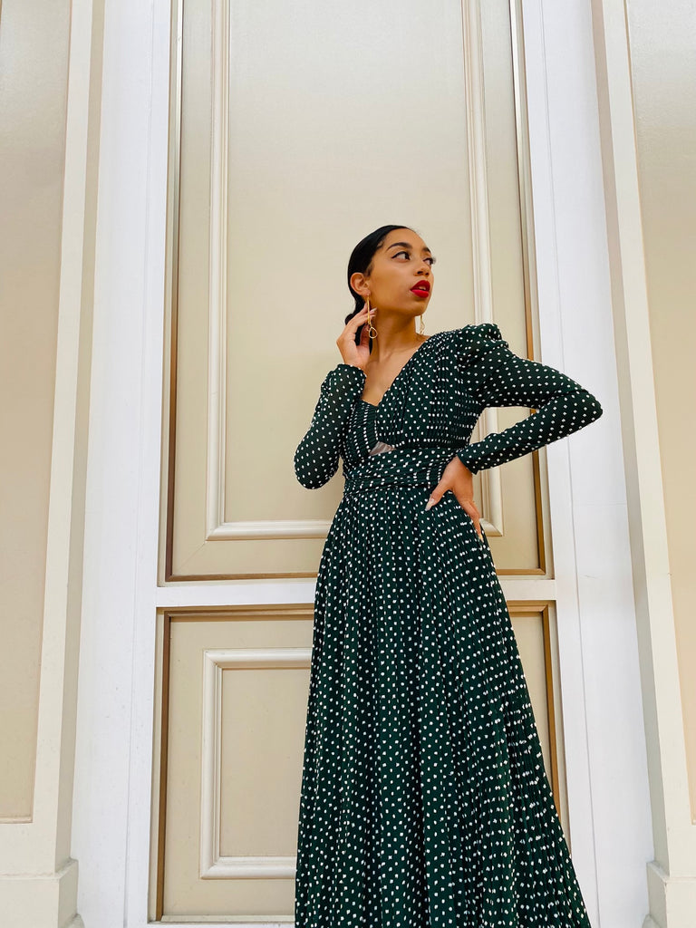 The "Nolan" Square Polka Dress - Danielle Emon