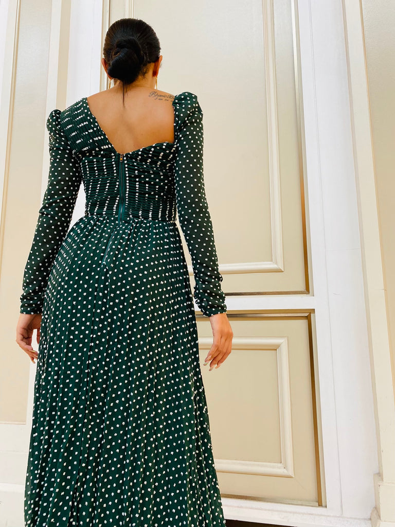 The "Nolan" Square Polka Dress - Danielle Emon