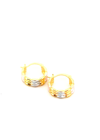Gold Plated Semi Hoop Filigree earring