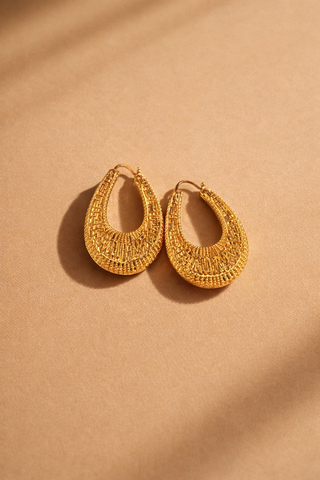 The "Catori" Gold Plated Ruby Dangle Earring