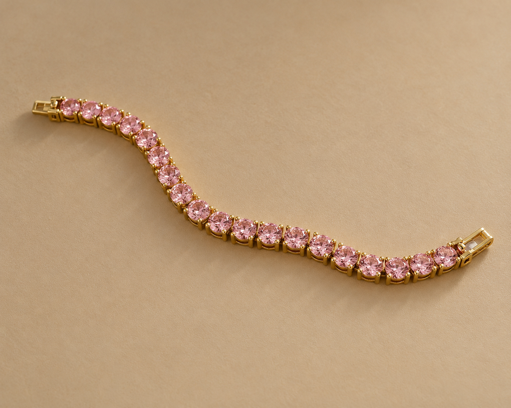 The "Juliette" Pink stone tennis bracelet - Danielle Emon