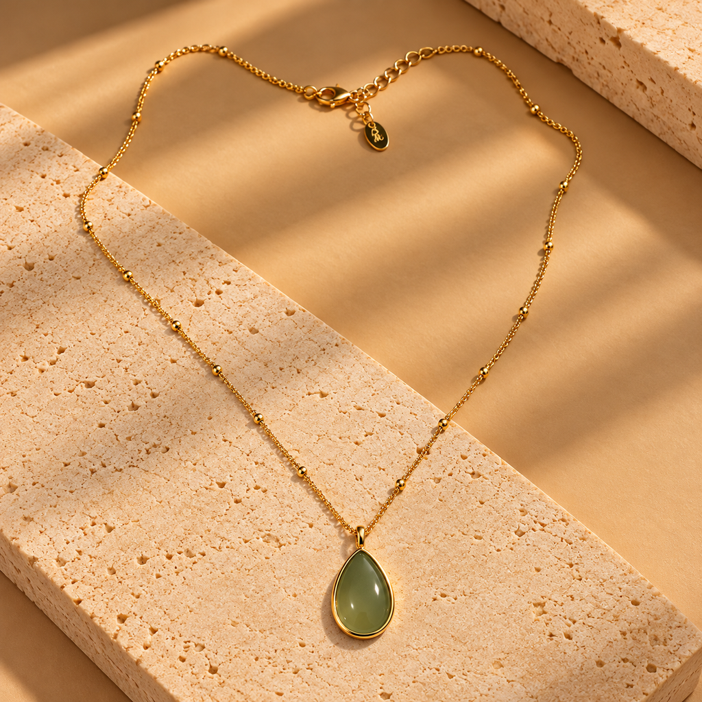 The "Diya" Teardrop Pendant Necklace