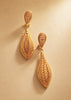 Barcelona Gold Plated Filigree Lantern Drop Earrings | Tarnish-Free Hypoallergenic Luxury Statement Earrings