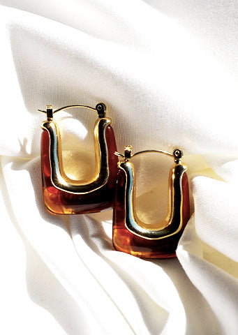 The "Kosi" resin Square Hoops - Danielle Emon