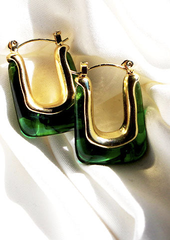 The "Kosi" resin Square Hoops - Danielle Emon
