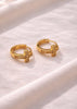 Gold Cross Huggie Hoop Earrings – Lab-Grown Diamond Mini Hoops - Danielle Emon