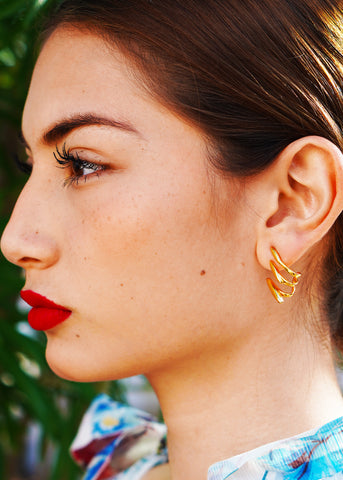 The "Ariel" Semi beaded Hoops