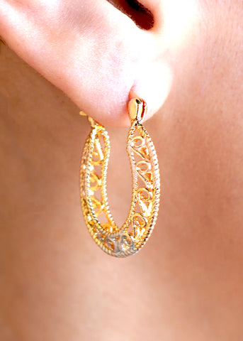 The "Ariel" Semi beaded Hoops