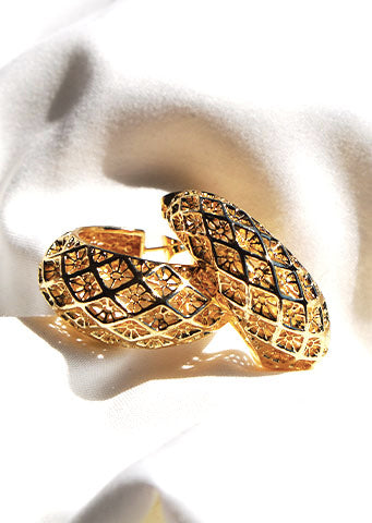 The "Tayor" Gold Plated Textured Hoops