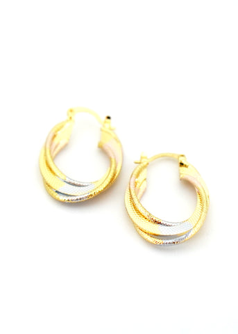 Gold Plated Semi Hoop Filigree earring