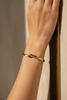 McKinley dual-texture gold open cuff bracelet on-wrist single wear