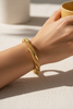 Worthington twisted gold mesh cuff bracelet on-wrist single wear