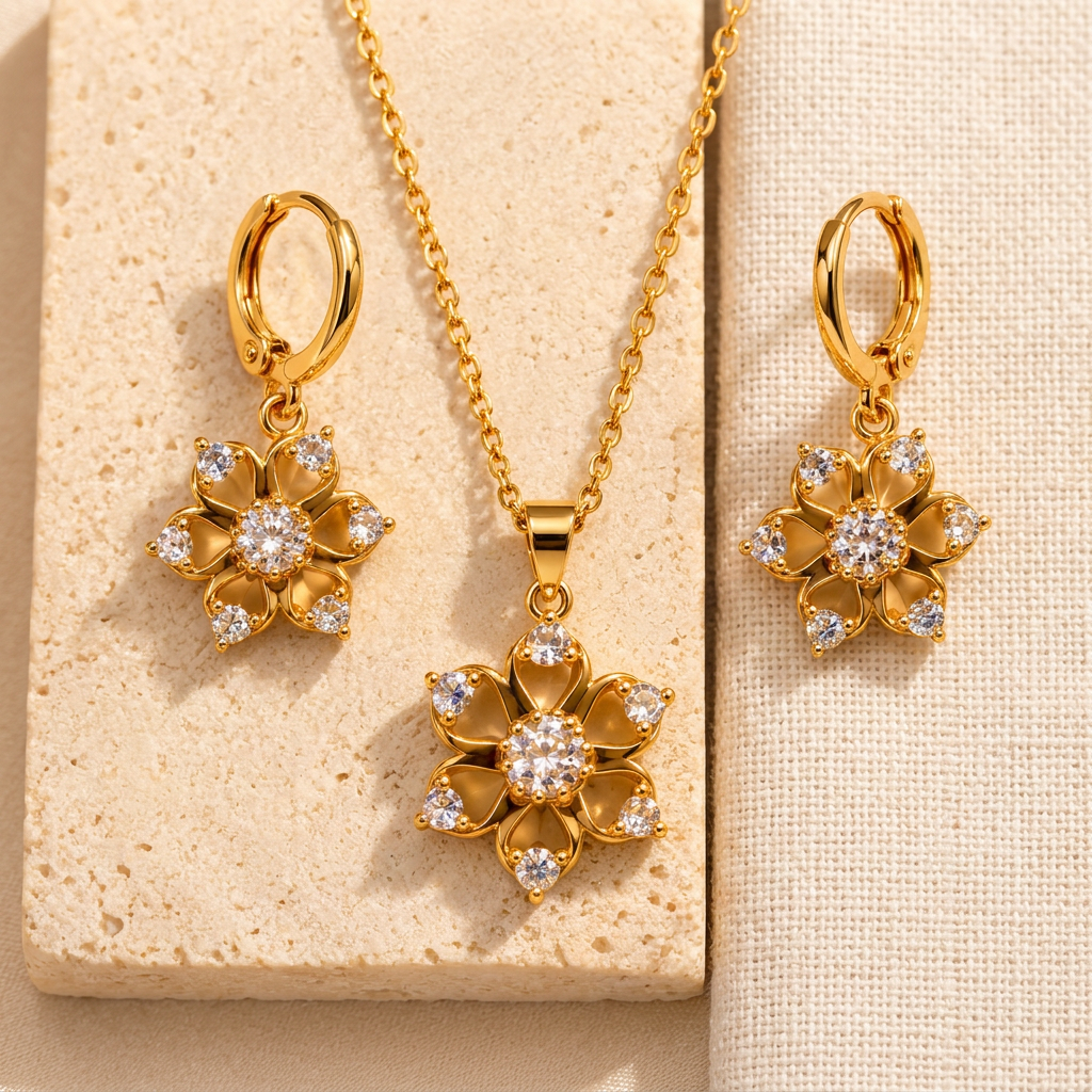 The "Arurelia" Floral Necklace Set - Danielle Emon