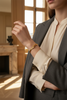 McKinley dual-texture gold open cuff bracelet modern everyday outfit styling