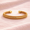 Venice gold mesh cuff bracelet close-up mesh rope and ball-tip detail