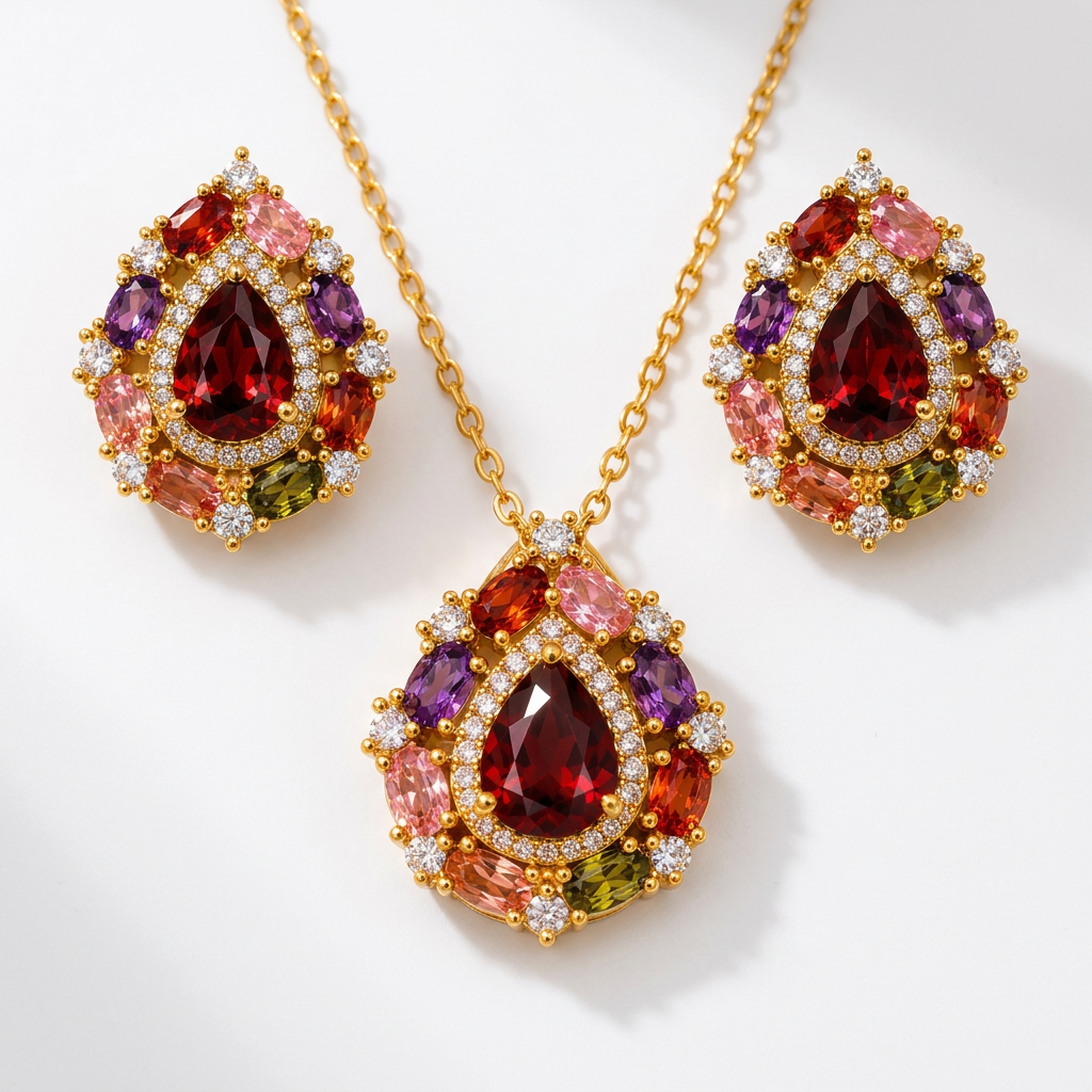 The "Josephine" Multi-Stone Necklace Set - Danielle Emon