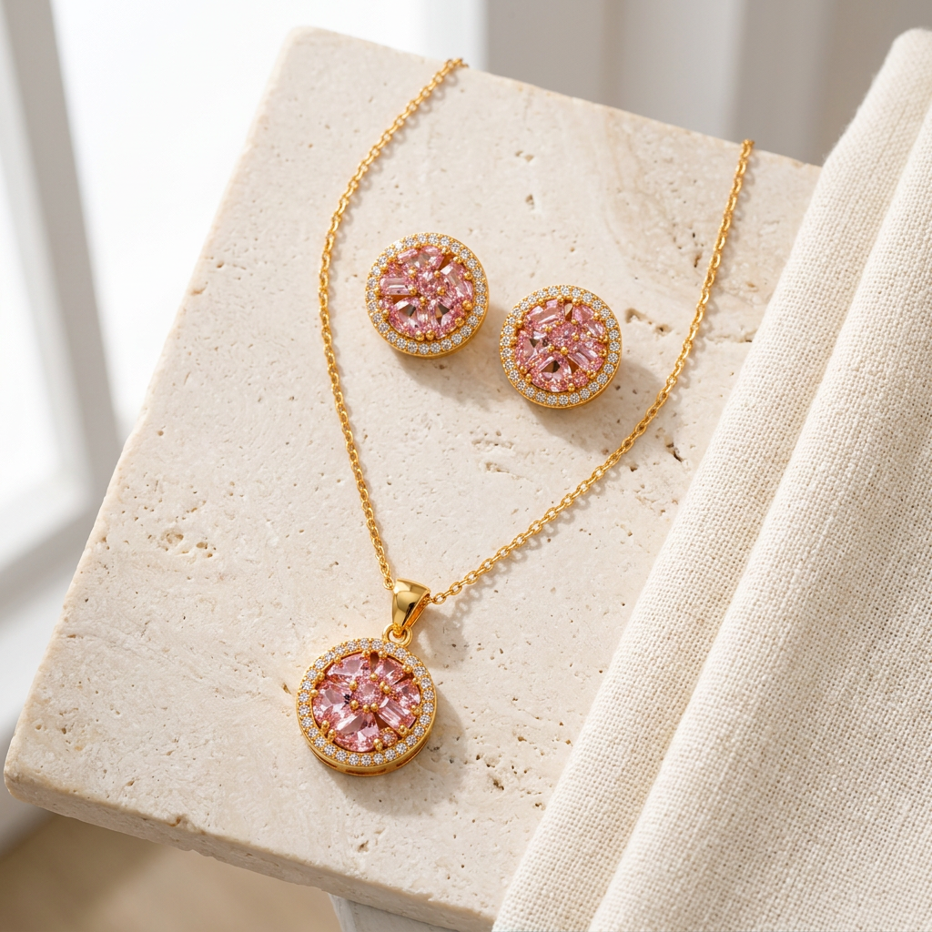 The "Beatrice" Stone Necklace Set - Danielle Emon