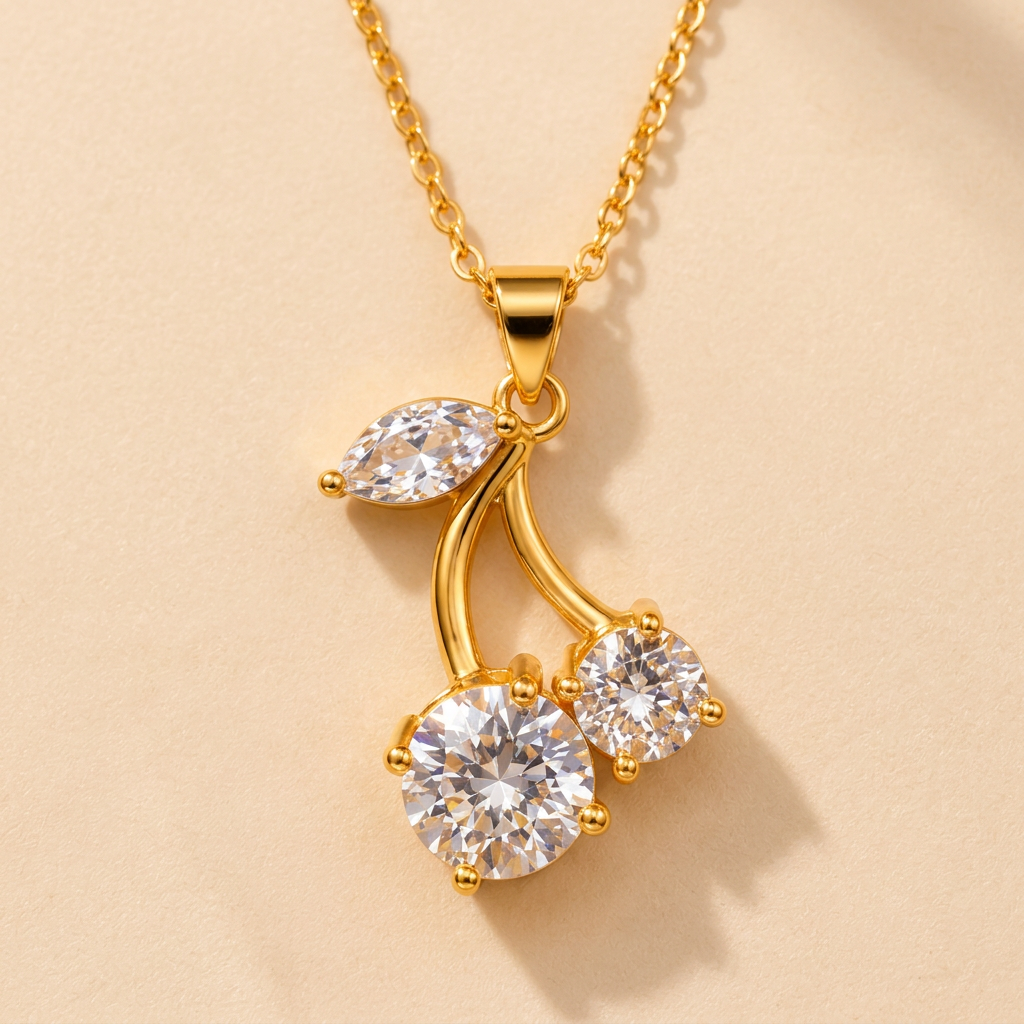 The "Arabella" Cherry Stone Necklace Set - Danielle Emon