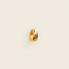Alexa chunky gold huggie hoop earrings close-up sculptural detail