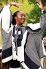 Sika Black & White Pant Suit - upper body close-up print detail