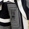 Sika Black & White Pant Suit - fabric monochrome pattern close-up