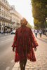 Kossi Lace Oversized Dress burgundy - Parisian street European boulevard